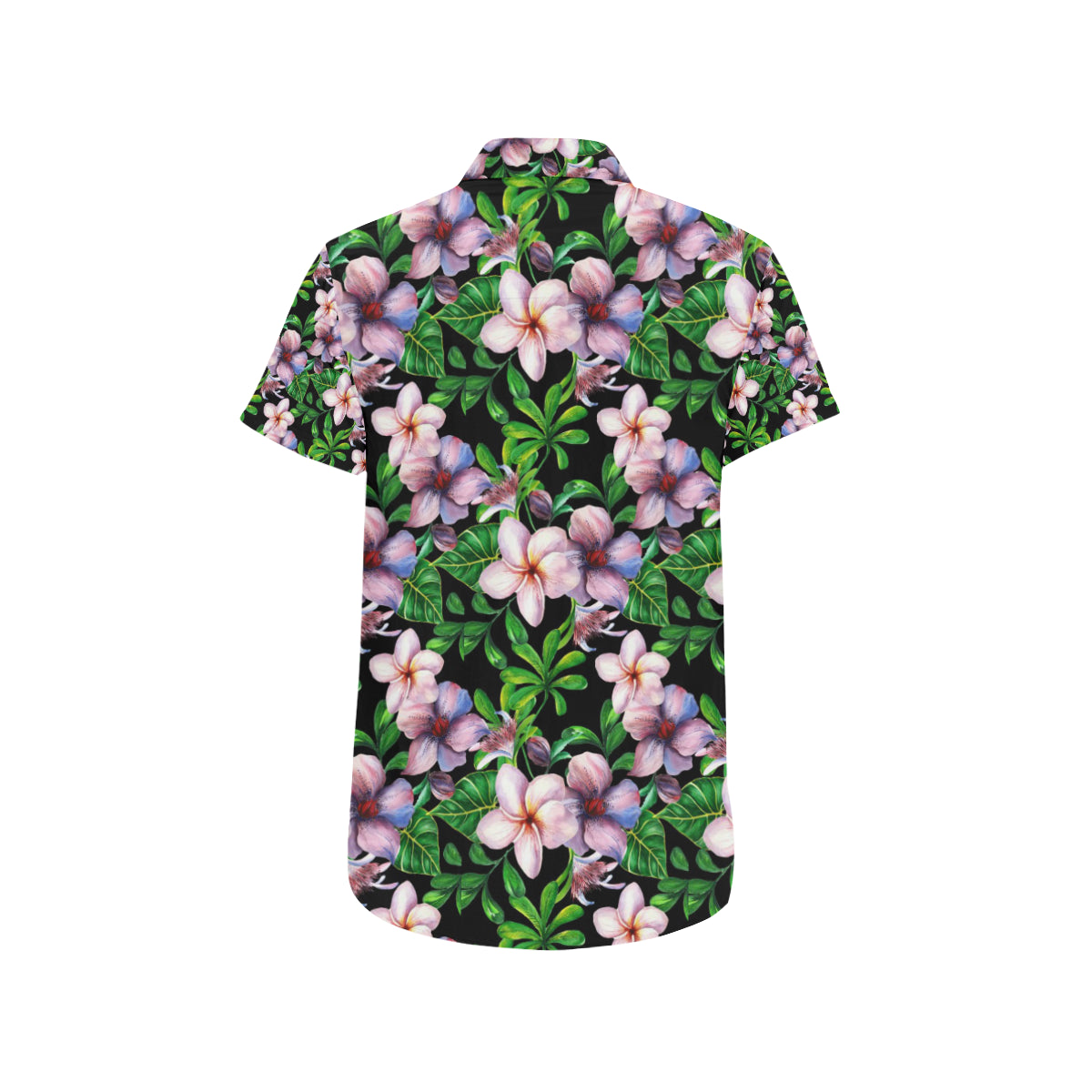 Plumeria Pattern Print Design PM01 Men's Short Sleeve Button Up Shirt