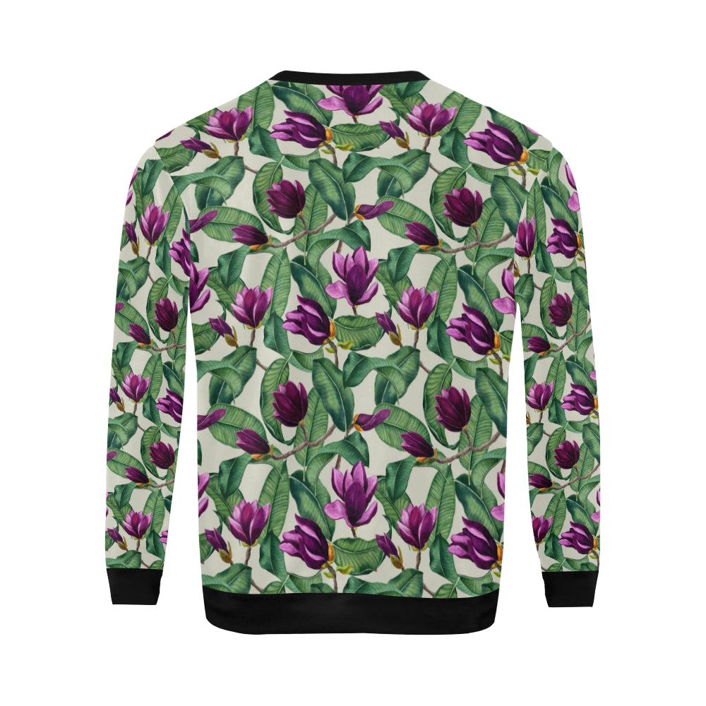 Magnolia Pattern Print Design MAG07 Men Long Sleeve Sweatshirt