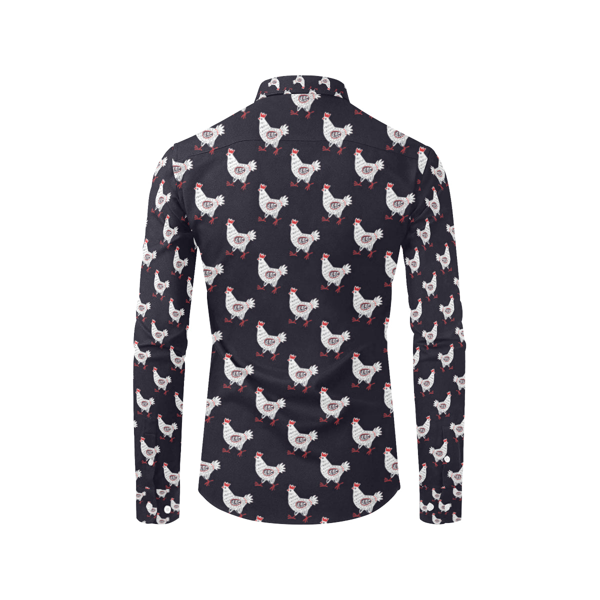 Chicken Pattern Print Design 03 Men's Long Sleeve Shirt