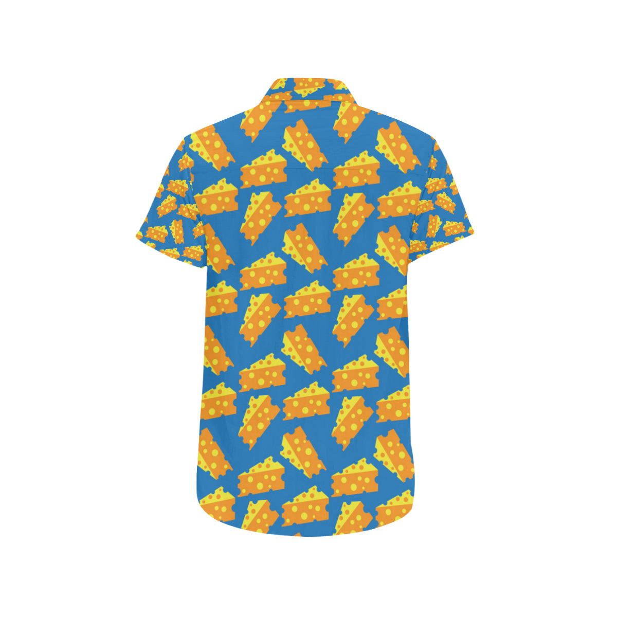 Cheese Pattern Print Design 05 Men's Short Sleeve Button Up Shirt
