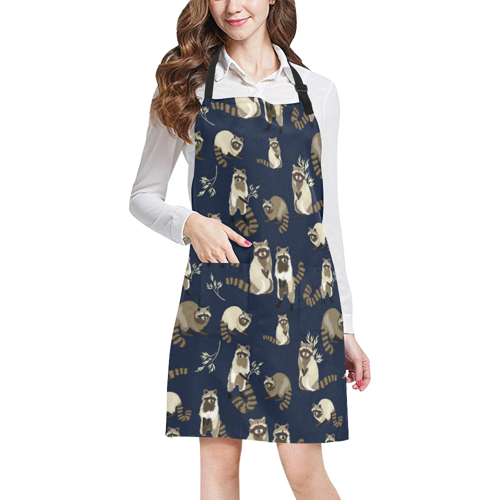 Raccoon Pattern Print Design A06 Apron with Pocket