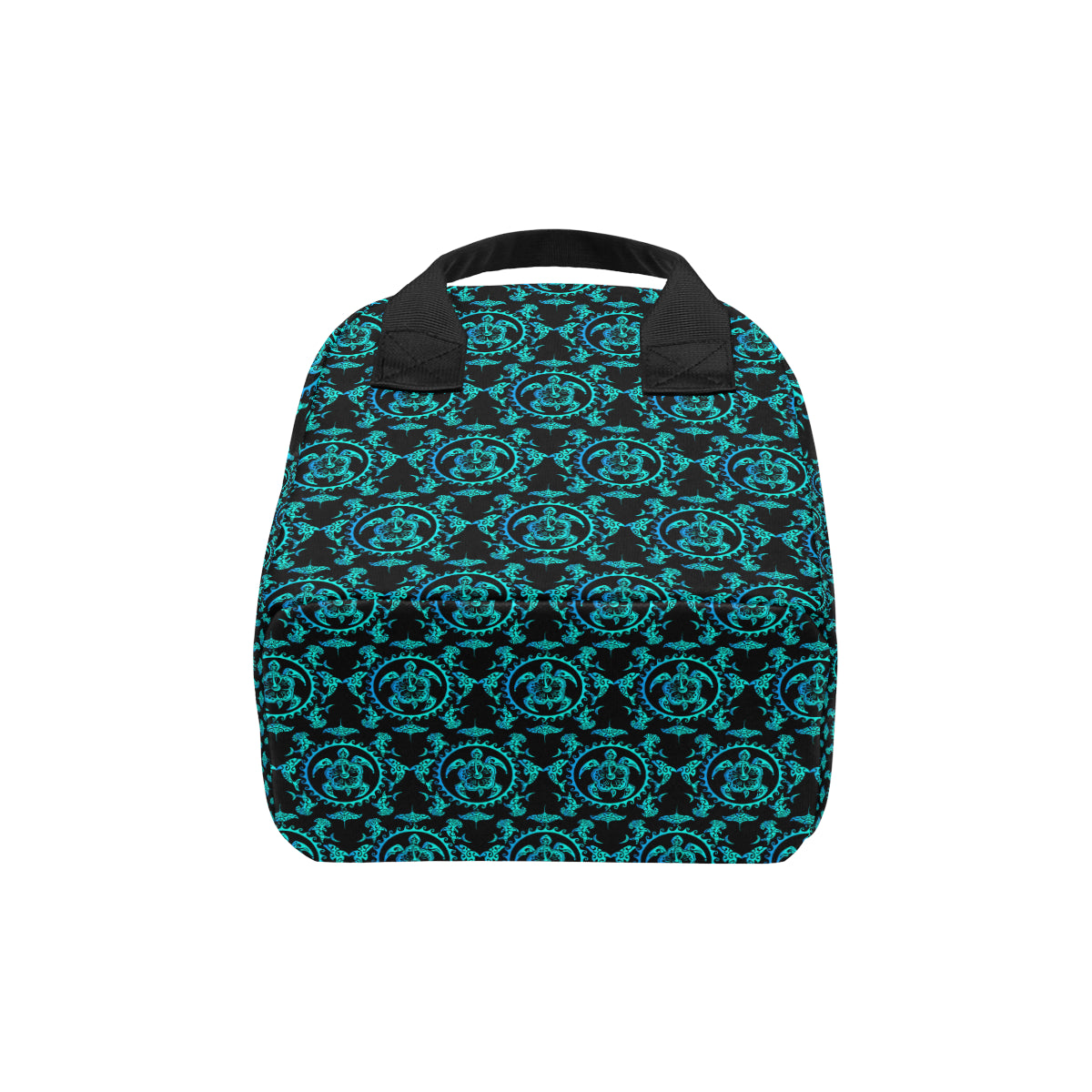 turquoise Tribal Sea Turtle Hawaiian Insulated Lunch Bag