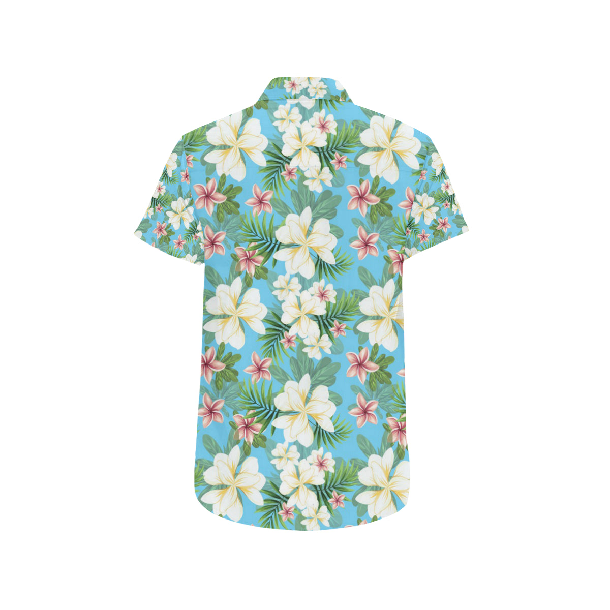 Plumeria Pattern Print Design PM028 Men's Short Sleeve Button Up Shirt