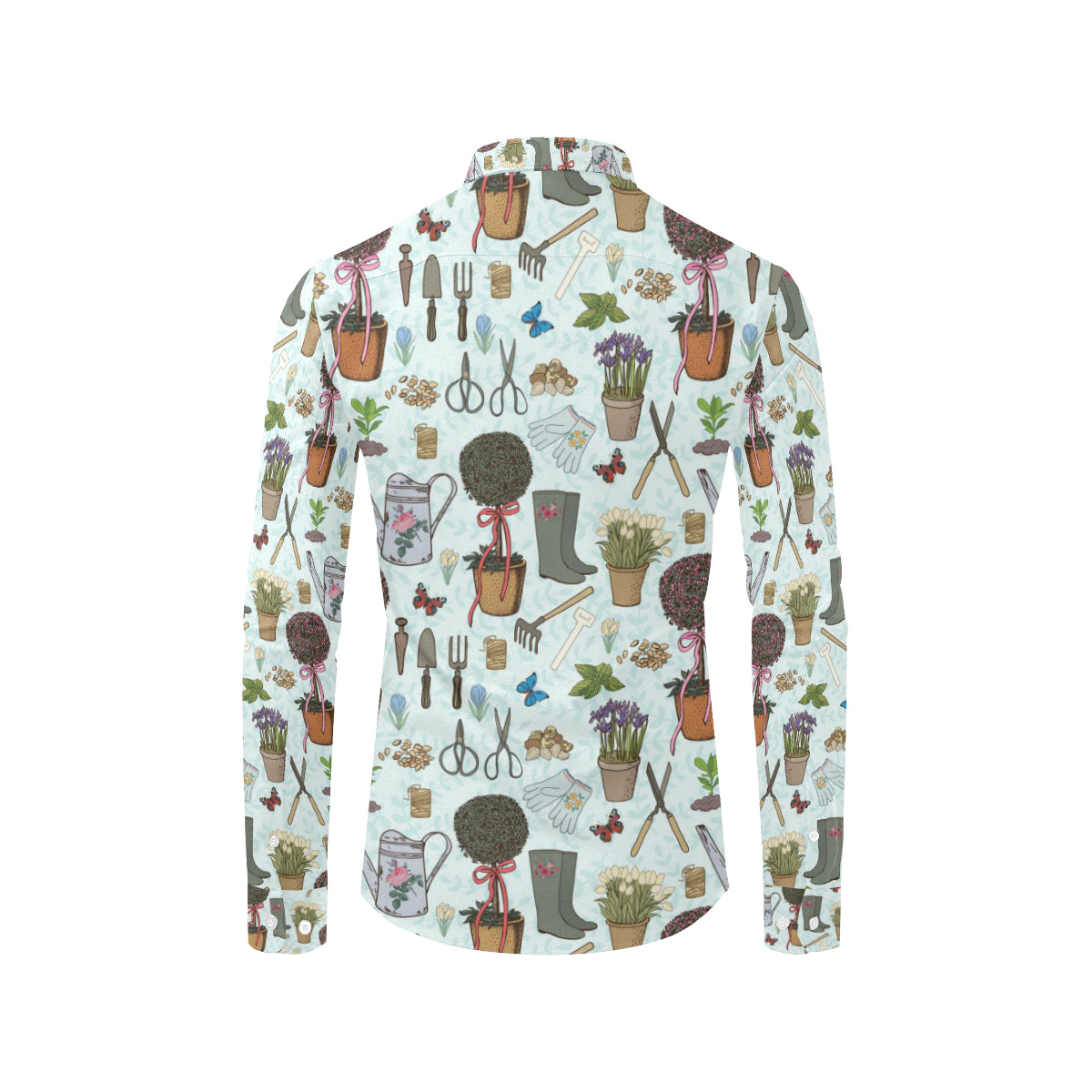 Gardening Pattern Print Design G01 Men's Long Sleeve Shirt