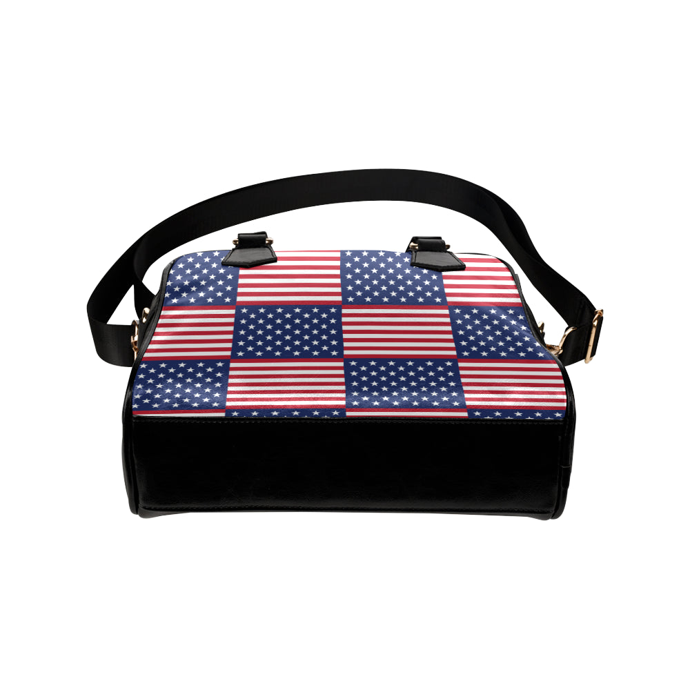 Patriotic US Flag Pattern Print Design A03 Shoulder Handbag