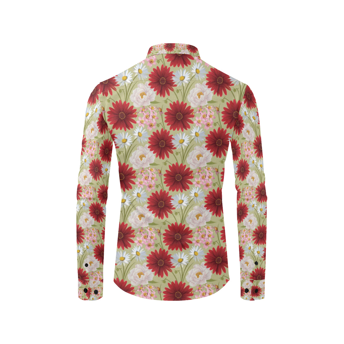 Gerberas Pattern Print Design GB07 Men's Long Sleeve Shirt