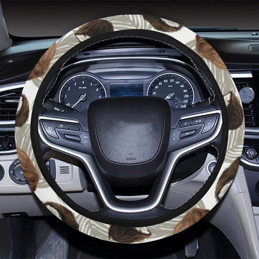 Coconut Pattern Print Design CN03 Steering Wheel Cover with Elastic Edge