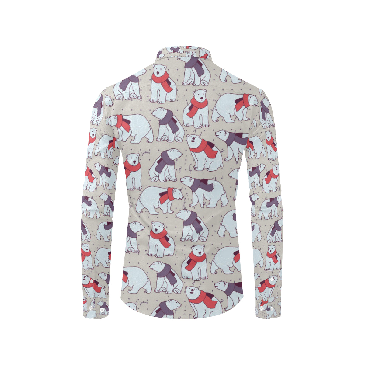 Polar Bear Pattern Print Design PB04 Men's Long Sleeve Shirt