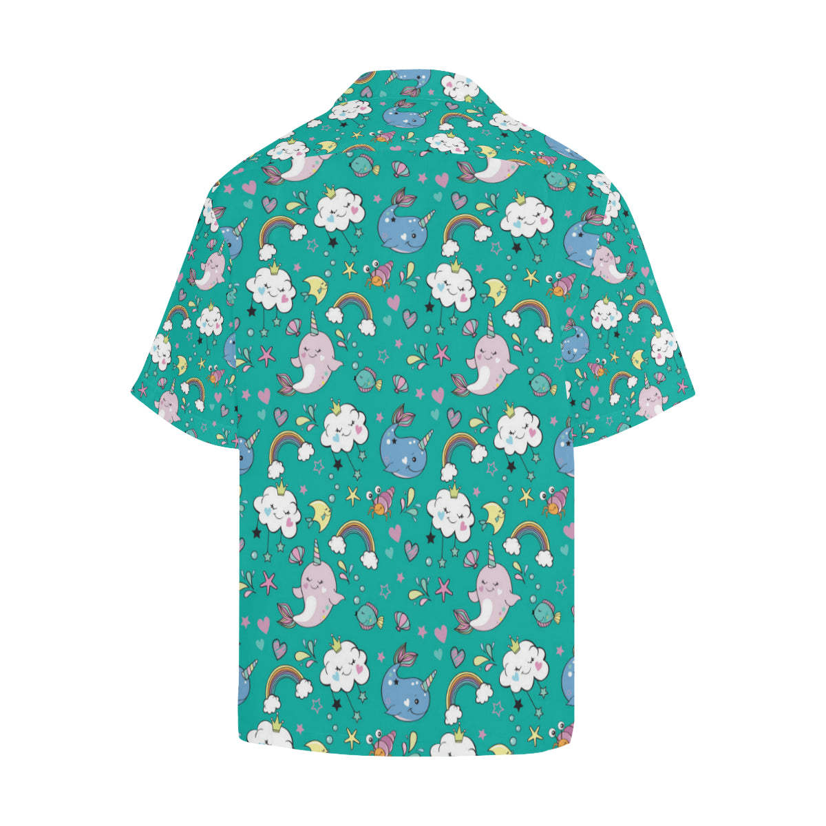 Narwhal Pattern Print Design 04 Men's Hawaiian Shirt