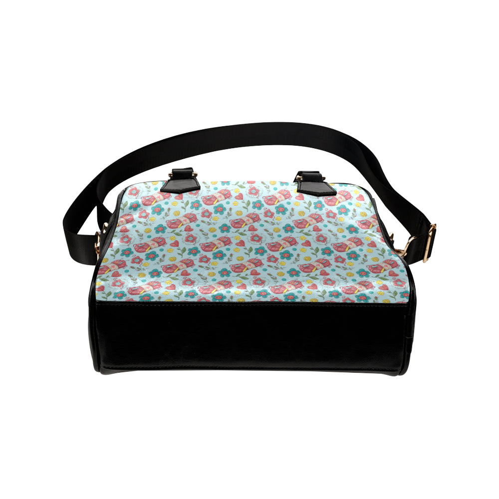 Crochet Pattern Print Design 01 Shoulder Handbag