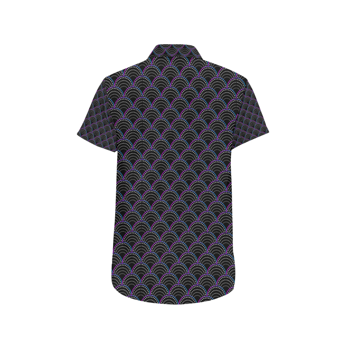 Mermaid Pattern Print Design 09 Men's Short Sleeve Button Up Shirt