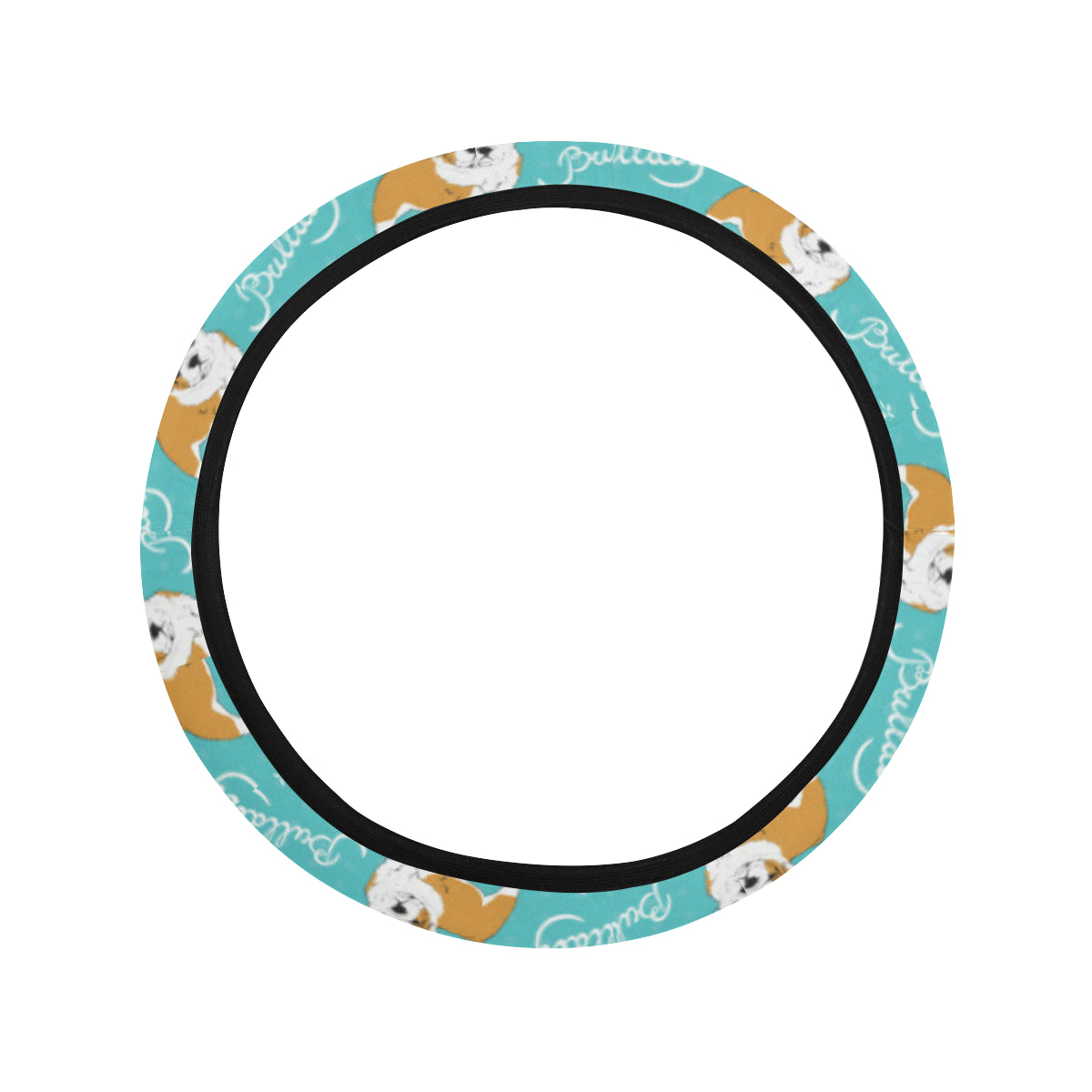 Bulldogs Pattern Print Design 05 Steering Wheel Cover with Elastic Edge