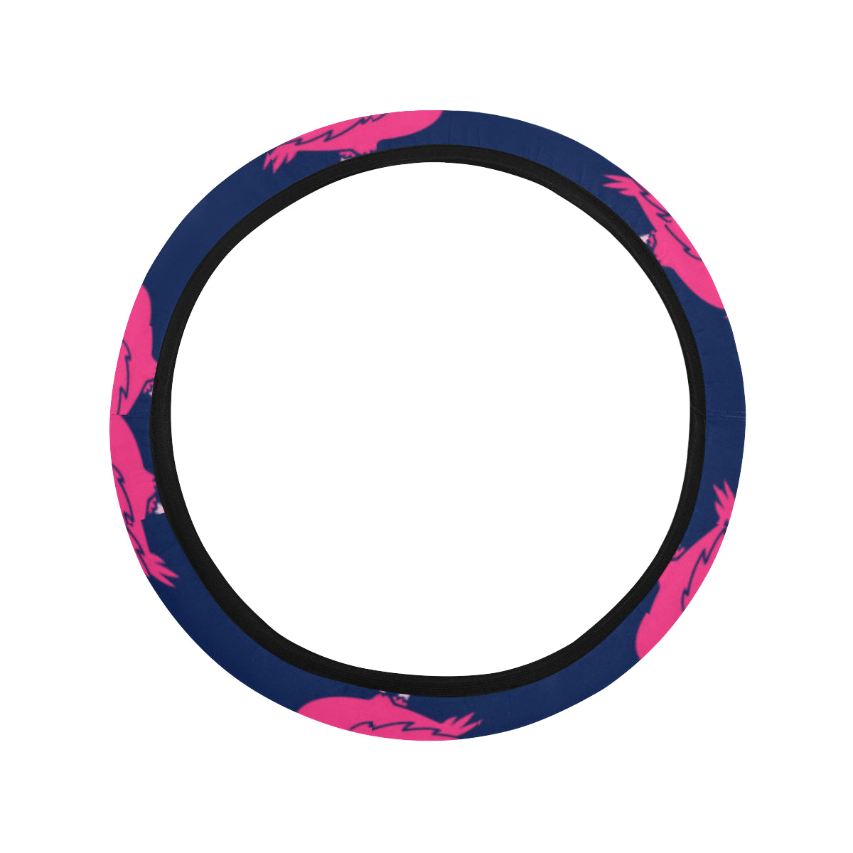 Pink Flamingo Pattern Steering Wheel Cover with Elastic Edge