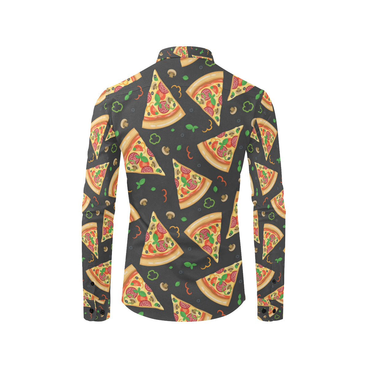 Pizza Pattern Print Design A02 Men's Long Sleeve Shirt