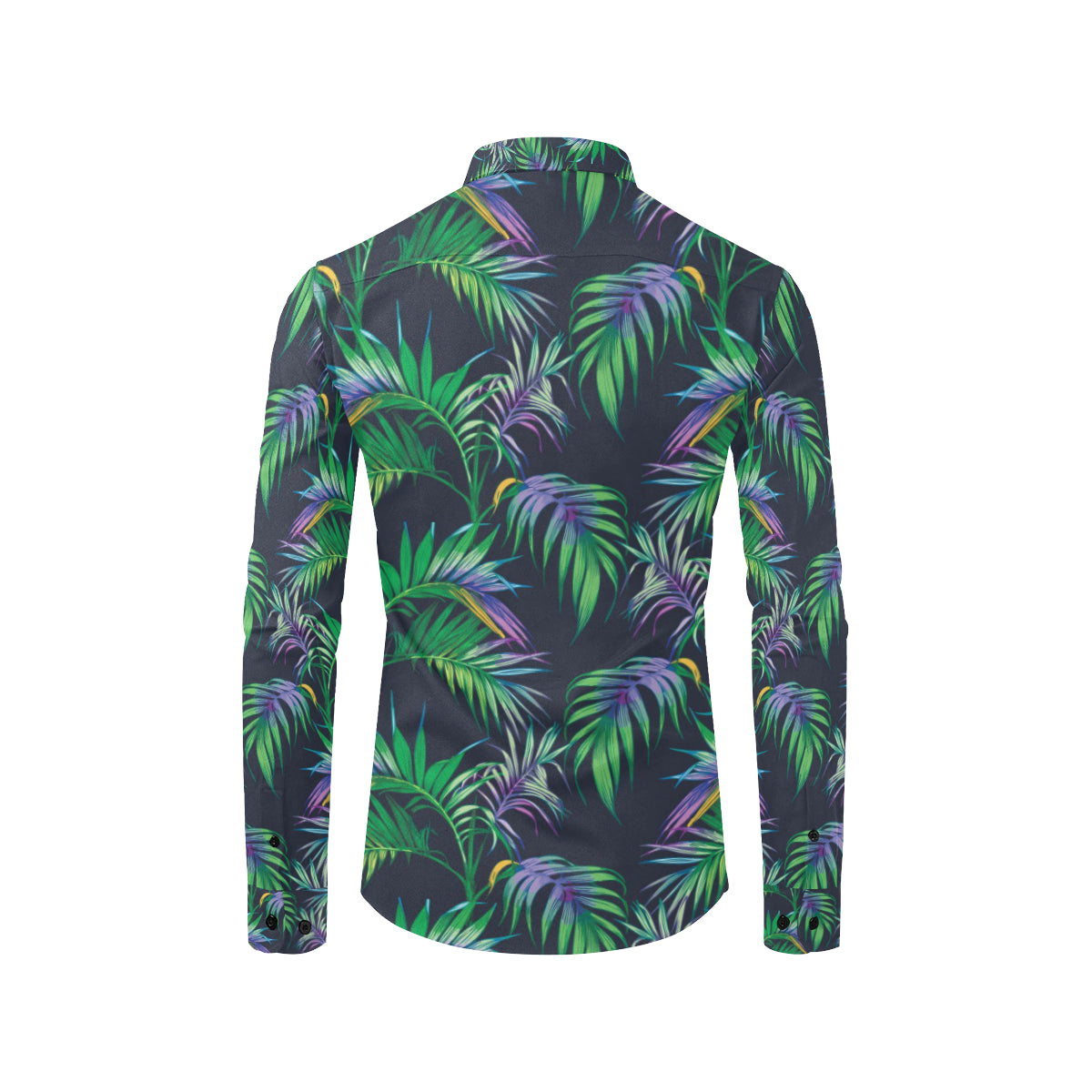 Palm Leaves Pattern Print Design PL04 Men's Long Sleeve Shirt