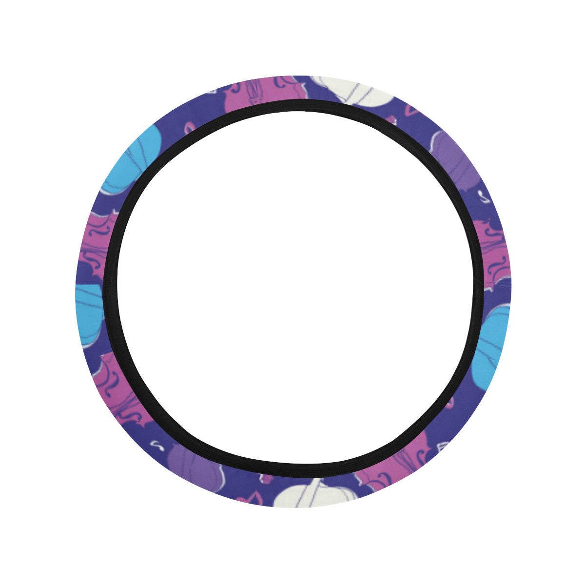 Cello Pattern Print Design 01 Steering Wheel Cover with Elastic Edge