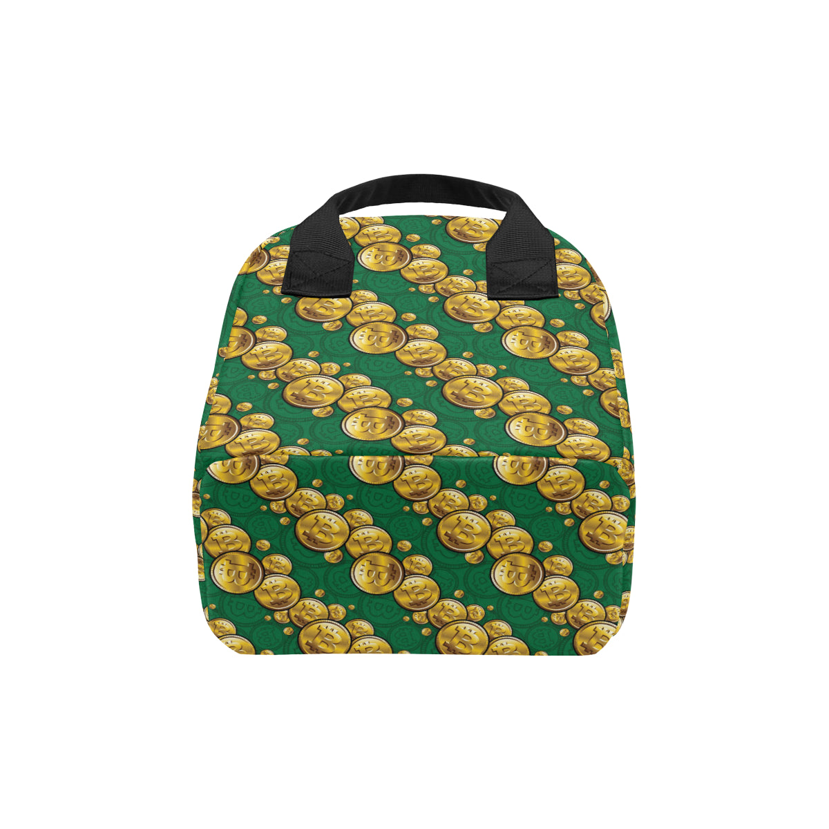 Bitcoin Pattern Print Design DO02 Insulated Lunch Bag