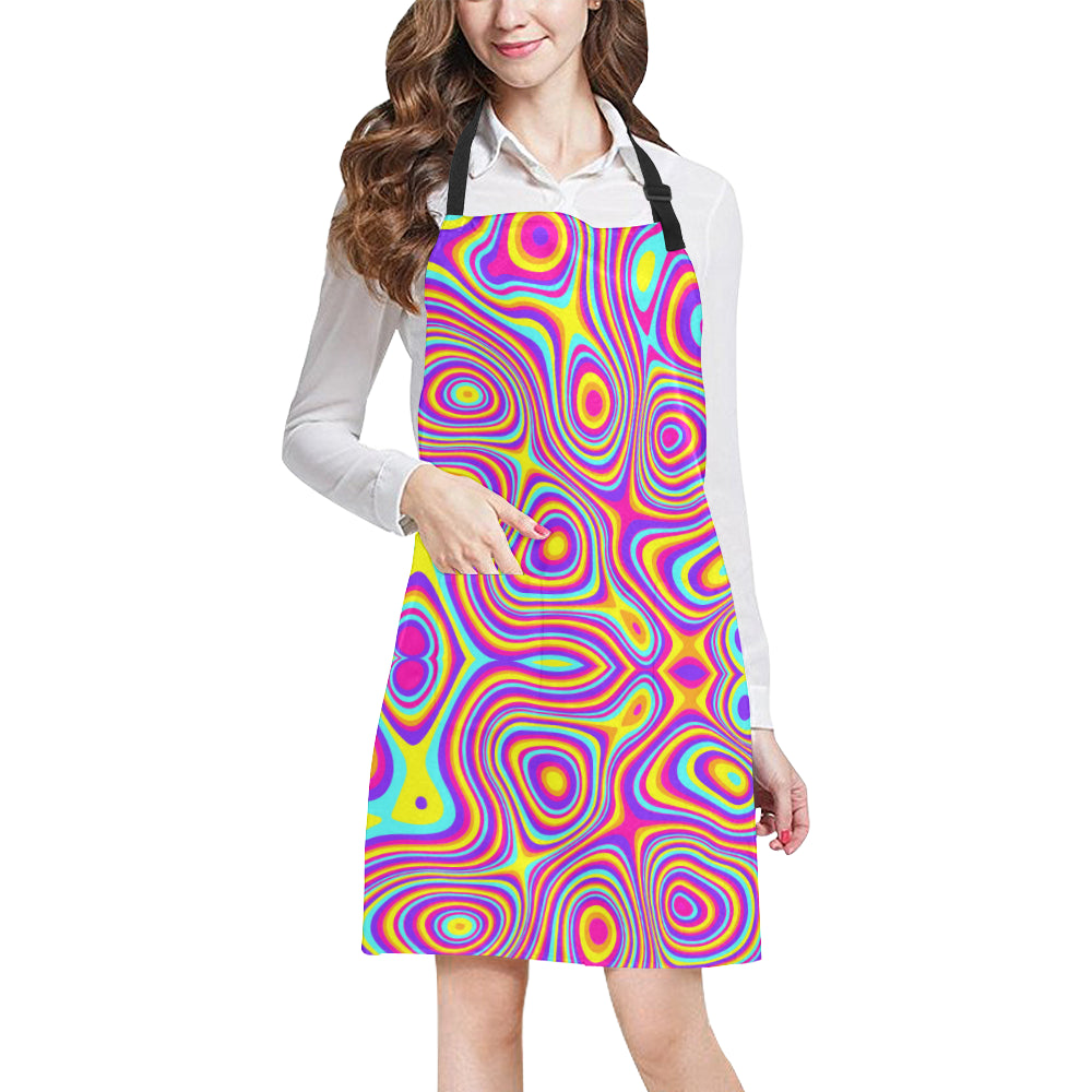 Liquid Pattern Print Design 06 Apron with Pocket