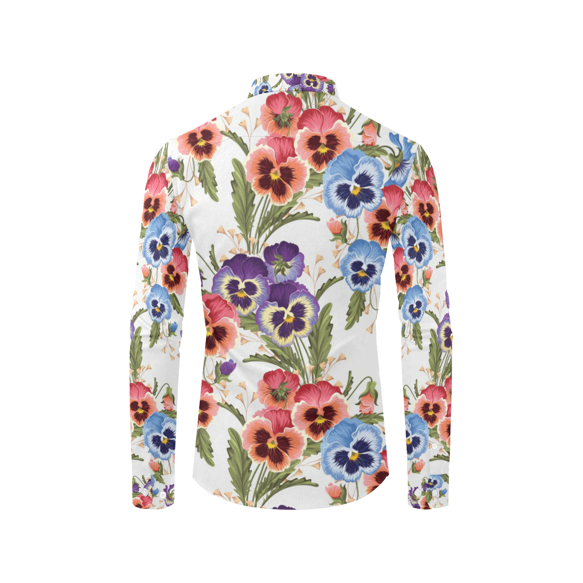 Pansy Pattern Print Design PS06 Men's Long Sleeve Shirt