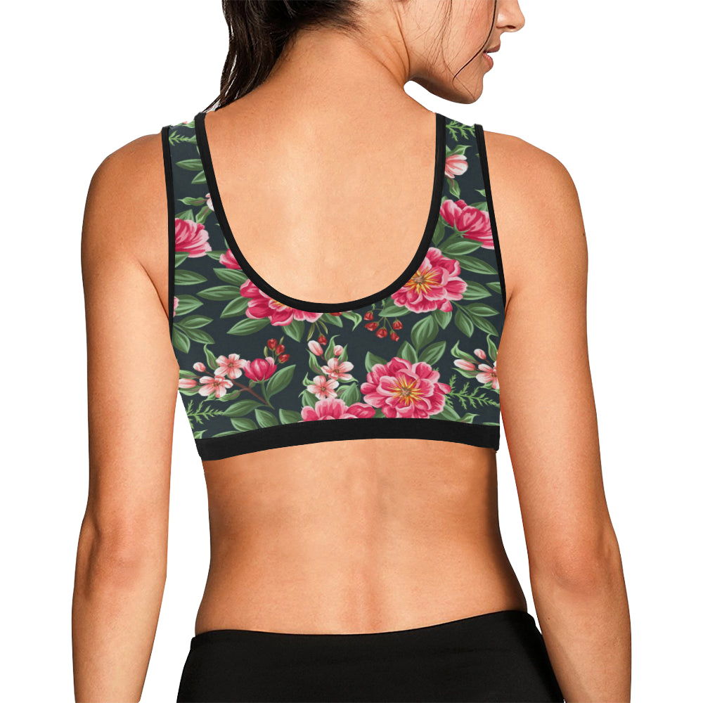 Summer Floral Pattern Print Design SF06 Sports Bra