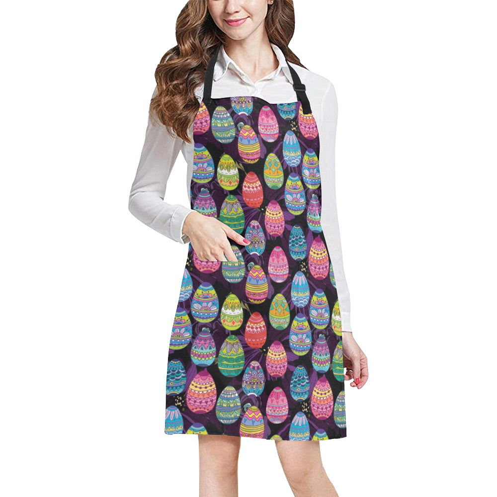 Easter Eggs Pattern Print Design RB08 Apron with Pocket