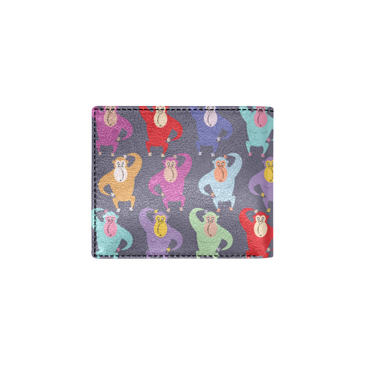 Chimpanzee Pattern Print Design 03 Men's ID Card Wallet