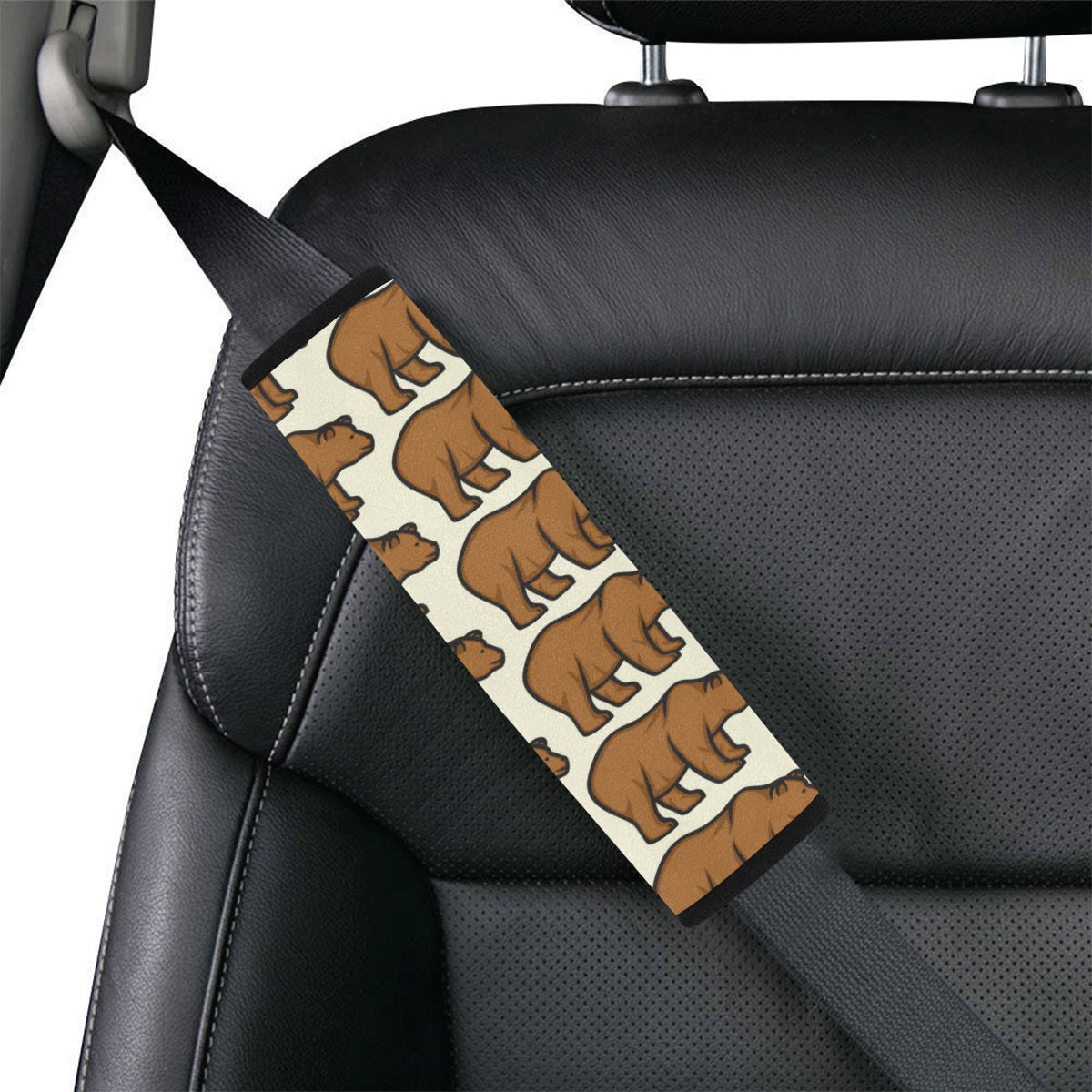 Bear Pattern Print Design BE05 Car Seat Belt Cover