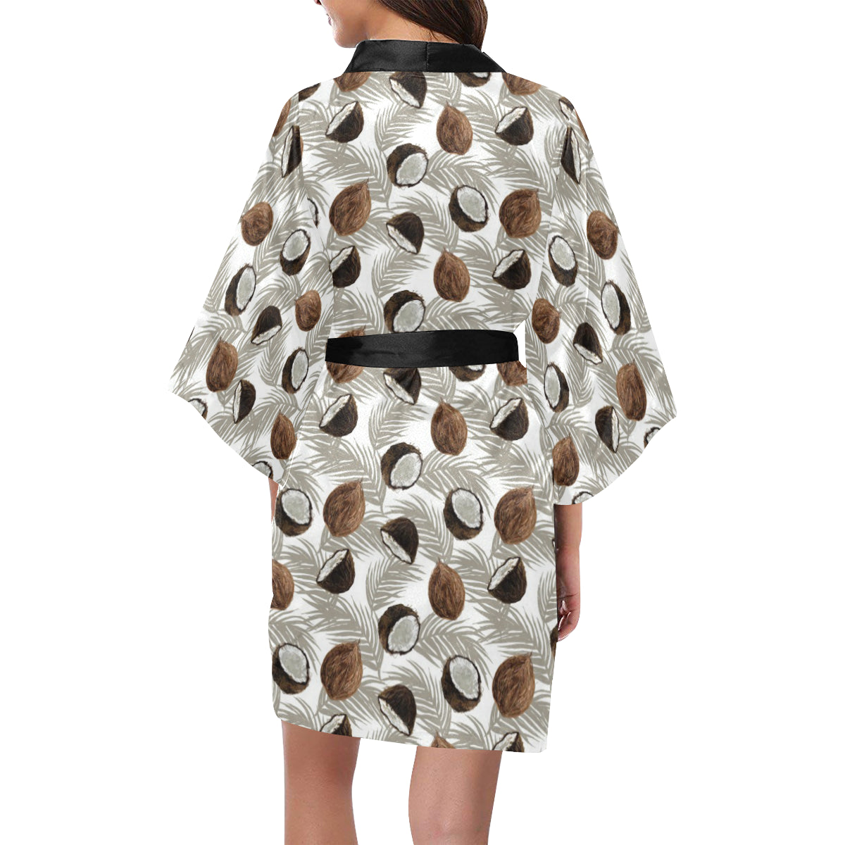 Coconut Pattern Print Design CN03 Women's Short Kimono