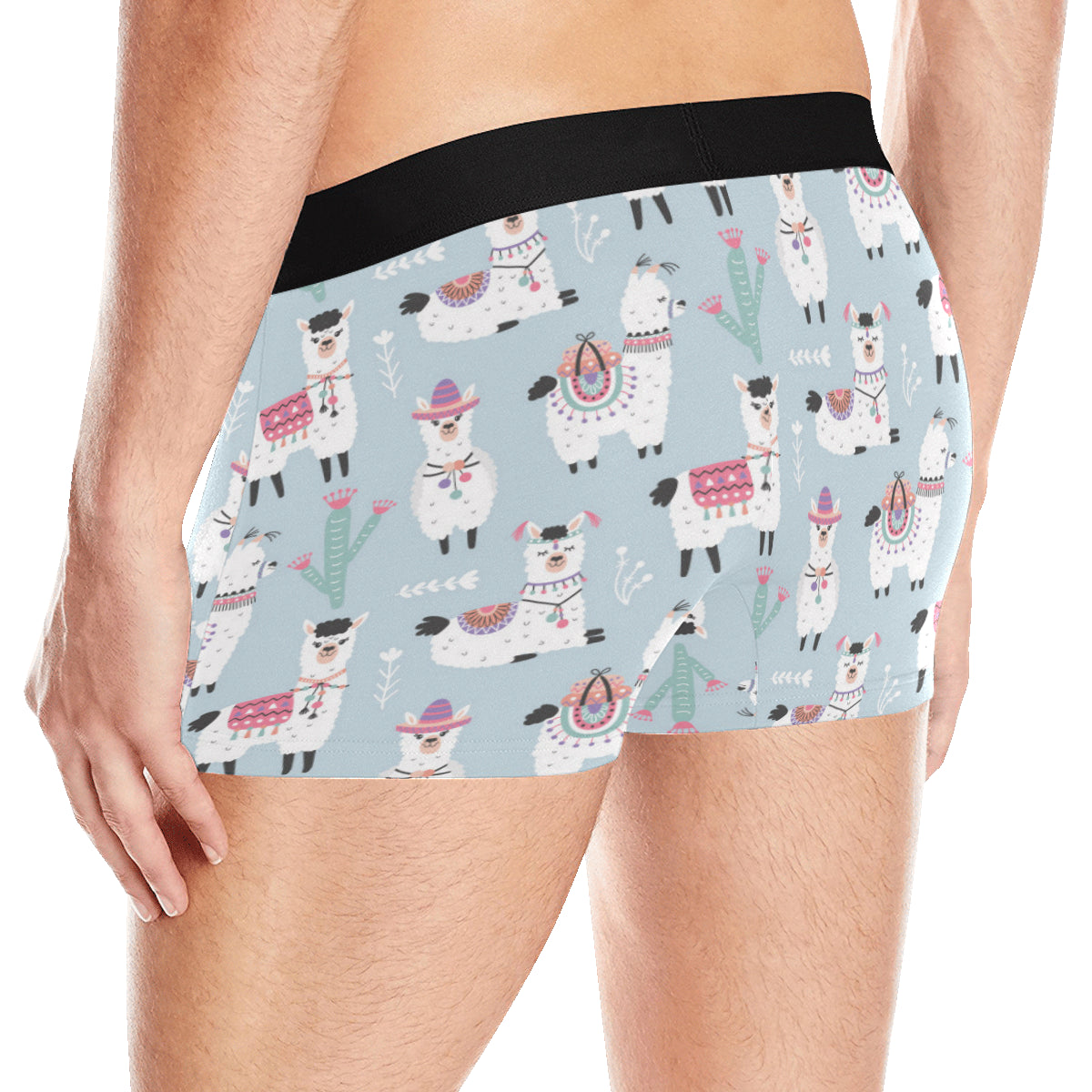Llama Pattern Print Design 04 Men's Boxer Briefs