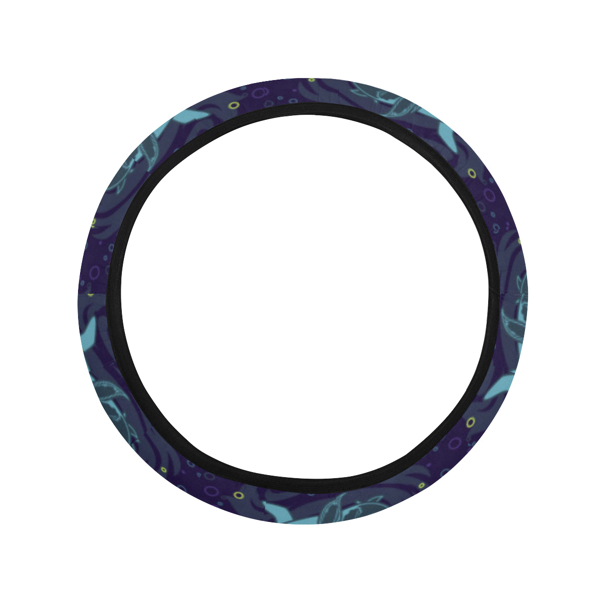 Shark Themed Print Steering Wheel Cover with Elastic Edge