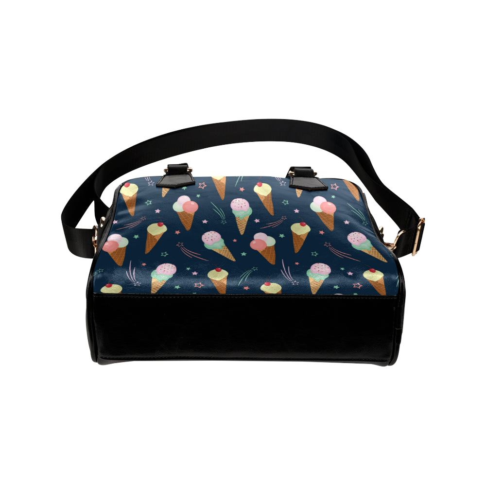 Ice Cream Pattern Print Design 04 Shoulder Handbag