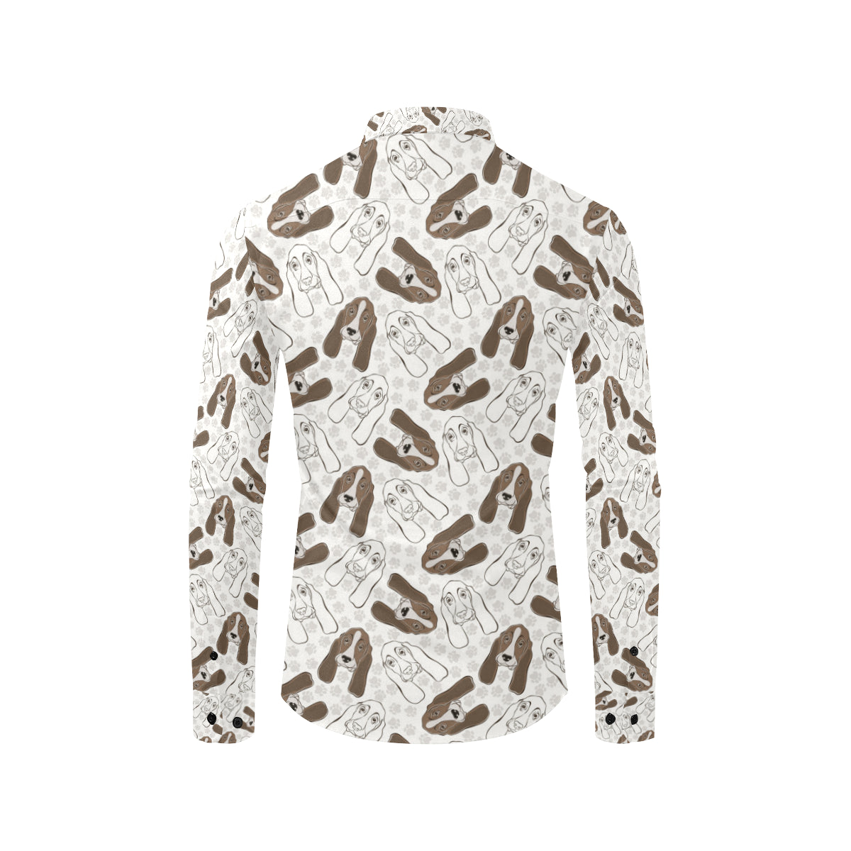 Basset Hound Pattern Print Design 01 Men's Long Sleeve Shirt