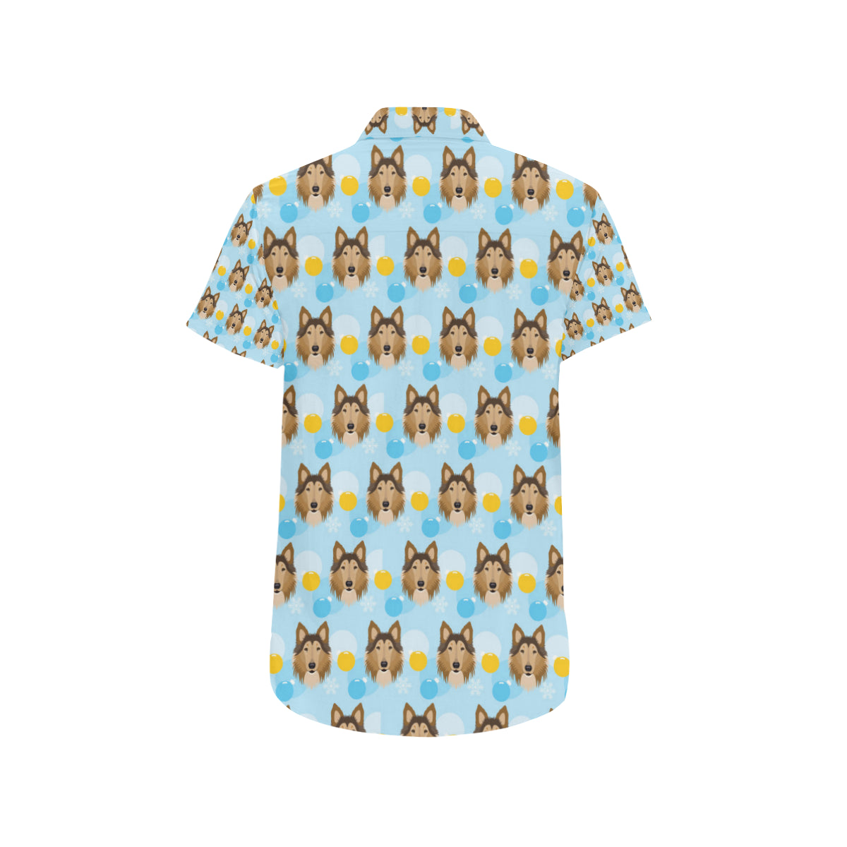 Collies Pattern Print Design 02 Men's Short Sleeve Button Up Shirt