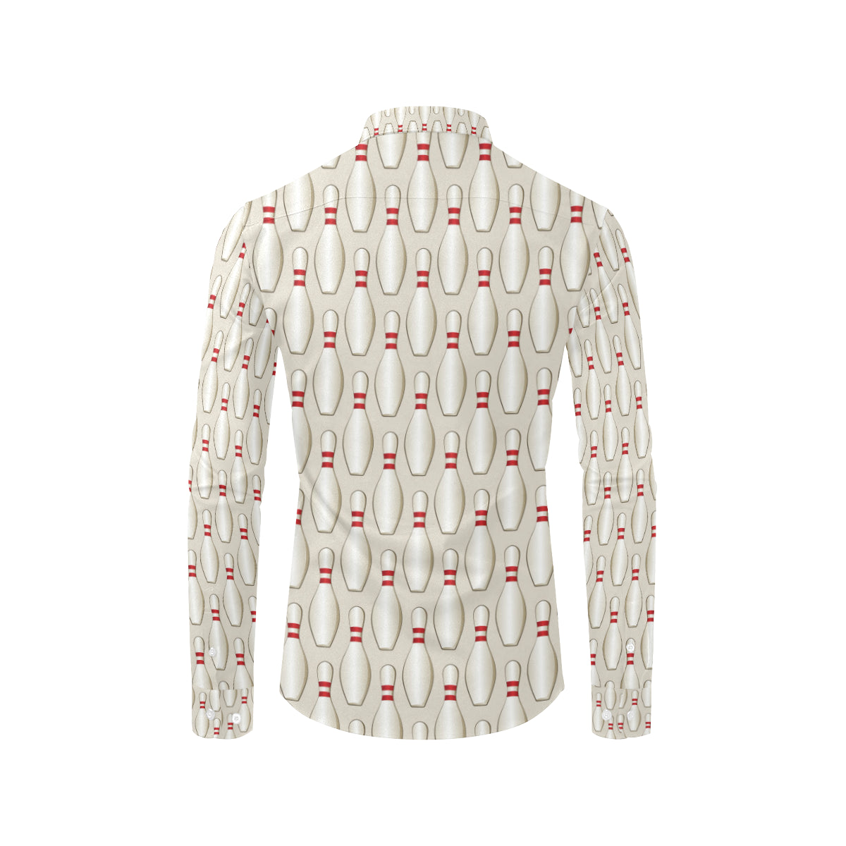 Bowling Pin Pattern Print Design 01 Men's Long Sleeve Shirt