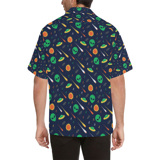 Alien UFO Pattern Print Design 05 Men's Hawaiian Shirt