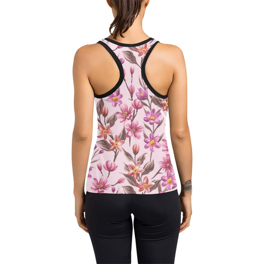 Summer Floral Pattern Print Design SF09 Women's Racerback Tank Top