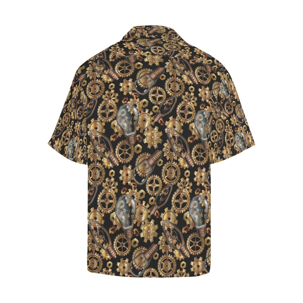Steampunk Lightbulb Print Design LKS304 Men's Hawaiian Shirt