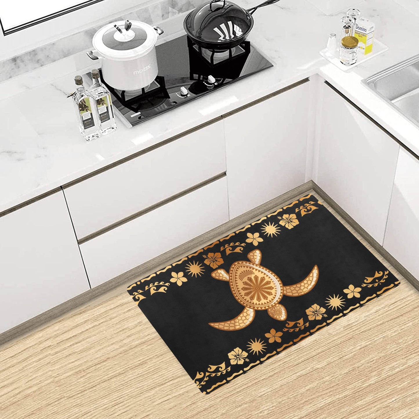 Tribal Sea turtle Polynesian Hawaiian Kitchen Mat