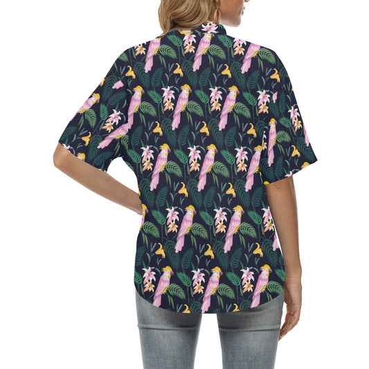 Cockatoo Pattern Print Design 03 Women's Hawaiian Shirt