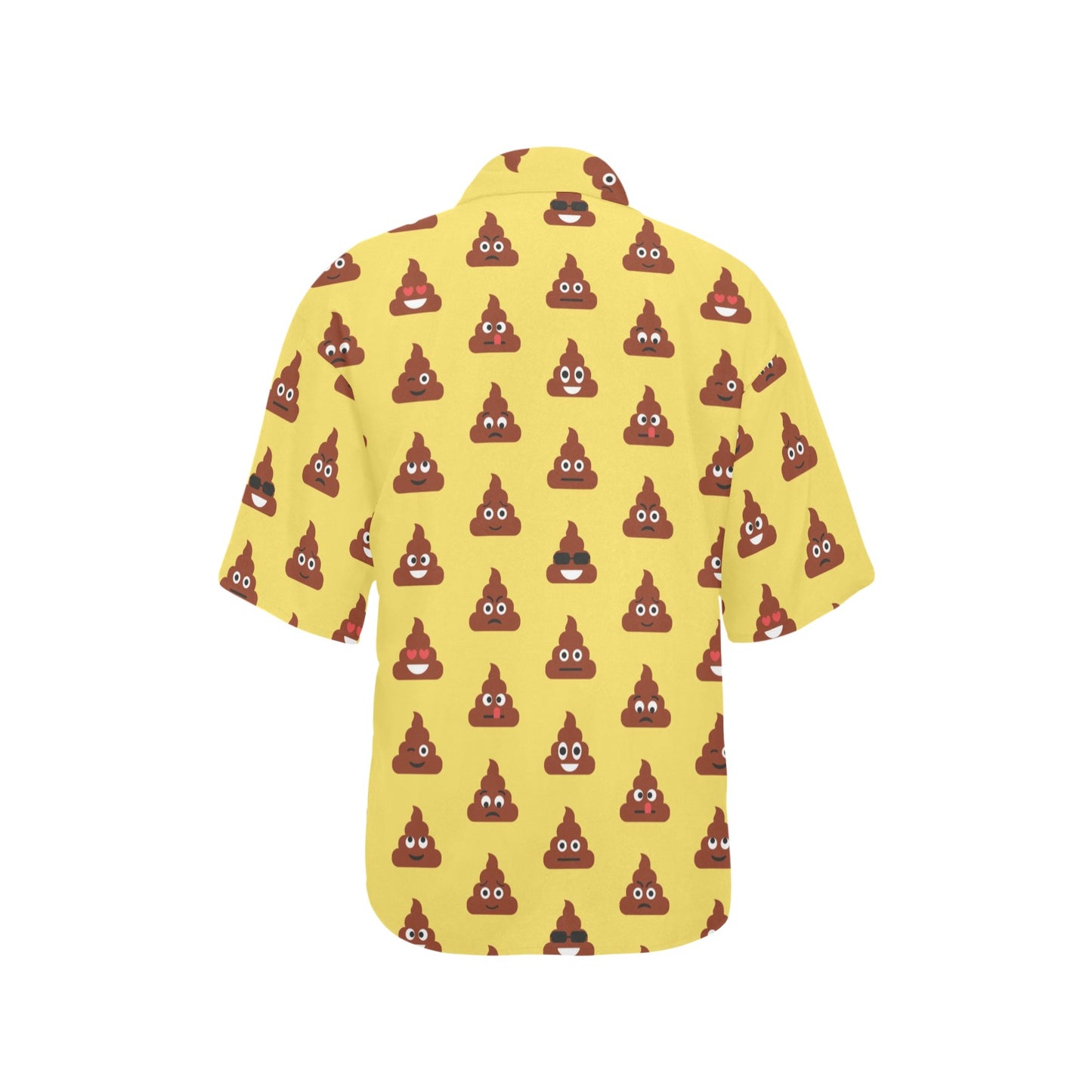 Emoji Poop Print Pattern Women's Hawaiian Shirt