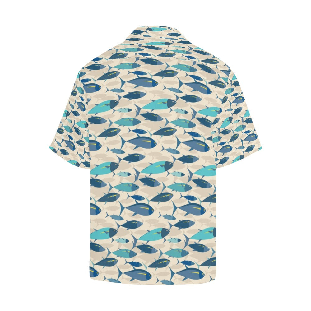 Tuna Fish Print Design LKS302 Men's Hawaiian Shirt