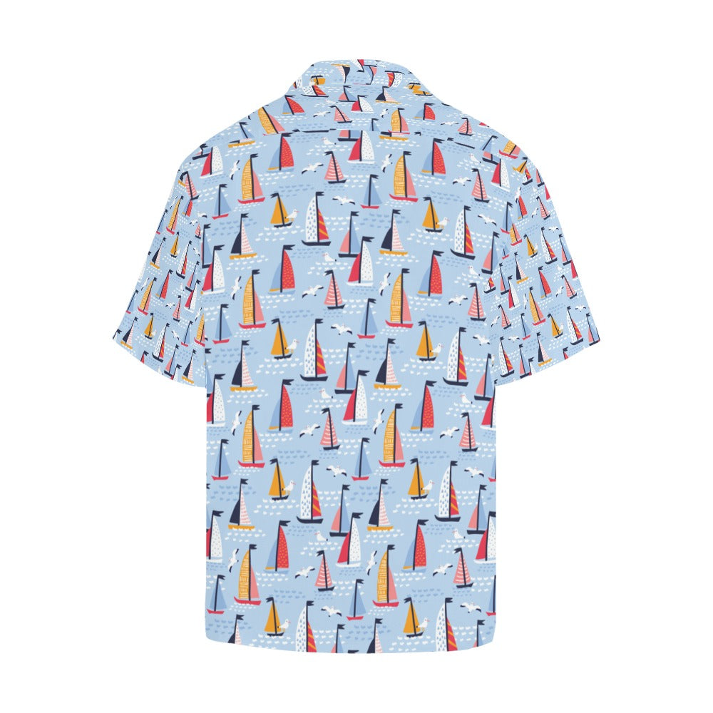 Sailboat Print Design LKS304 Men's Hawaiian Shirt