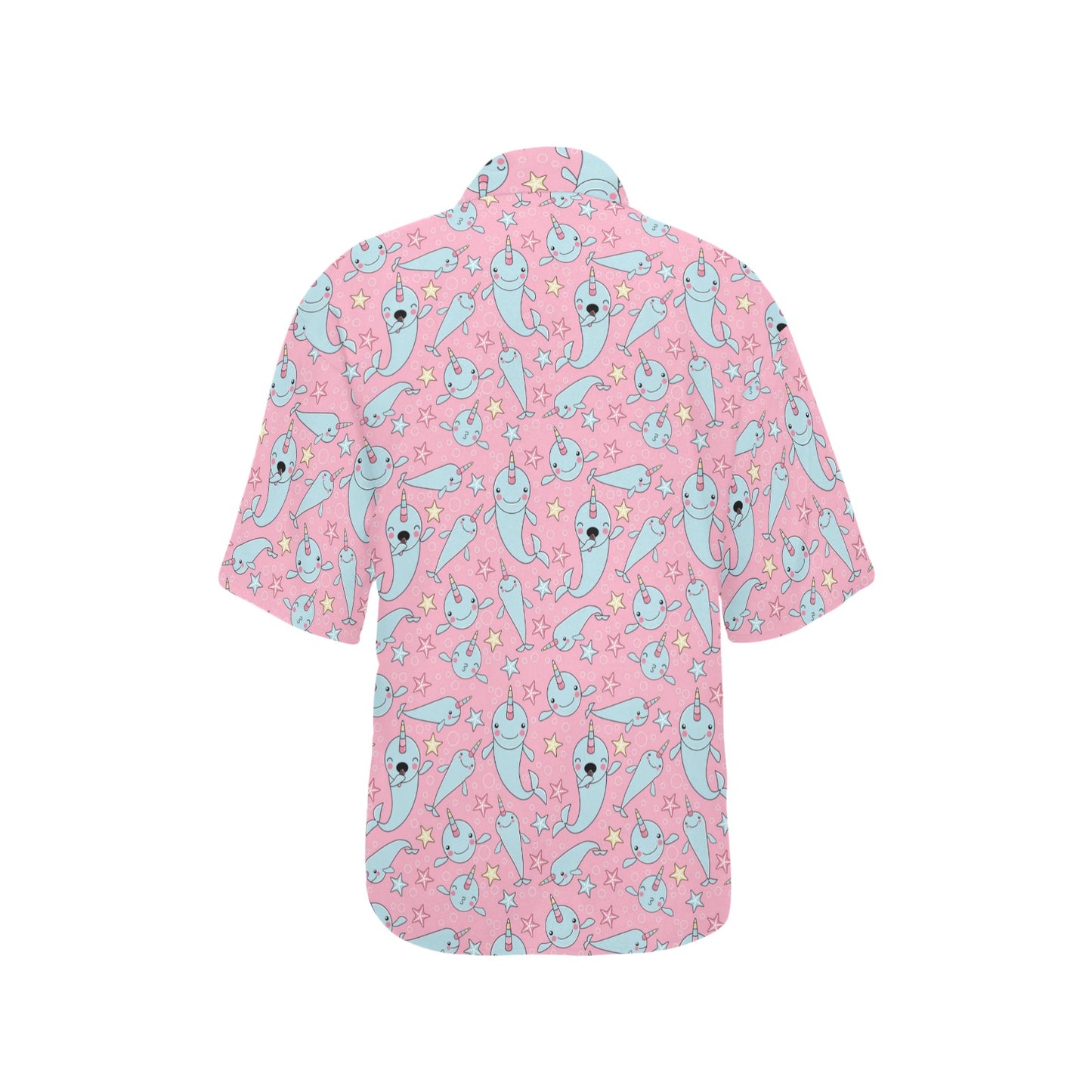Narwhal Cartoon Cute Print Women's Hawaiian Shirt