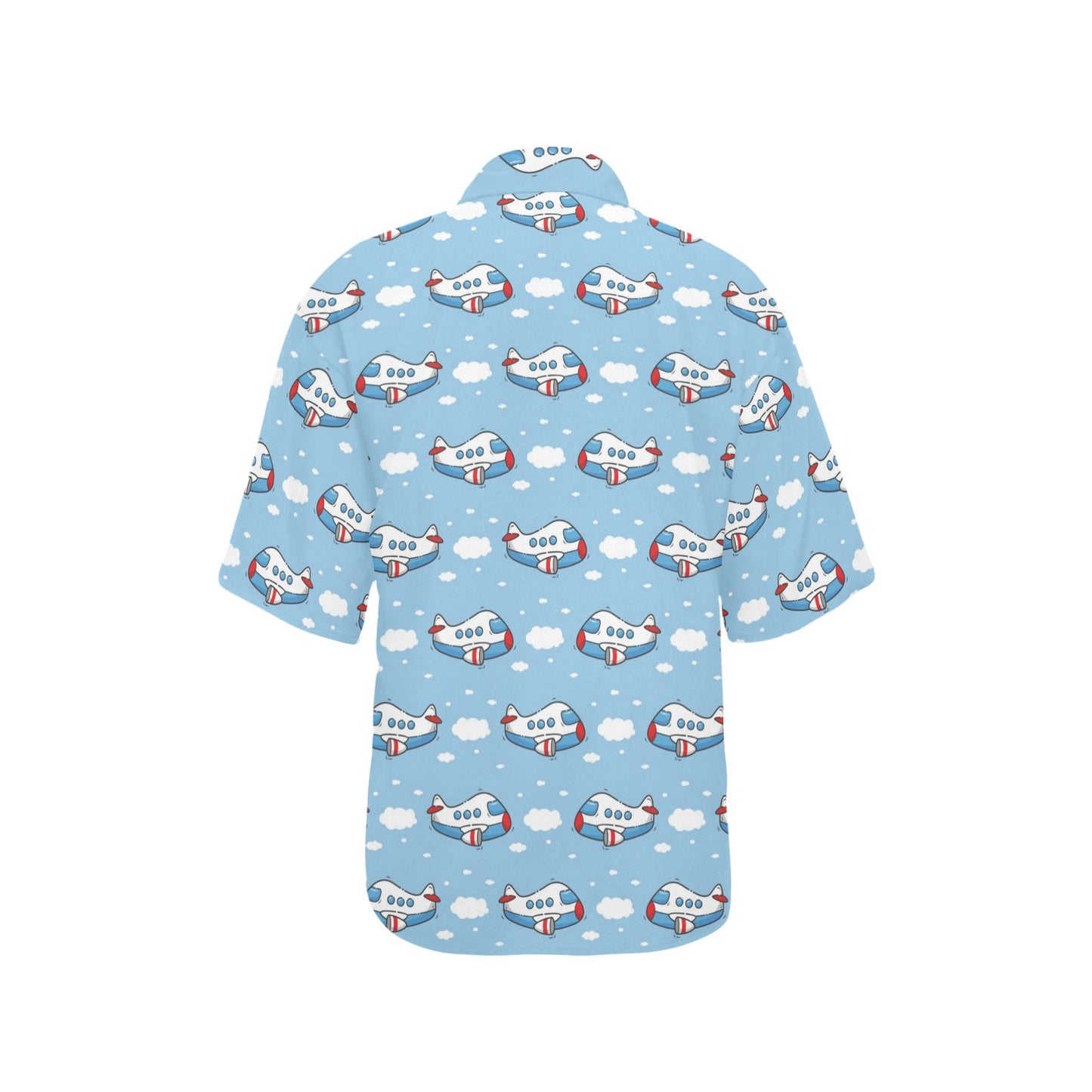 Airplane Cartoon Pattern Print Design 07 Women's Hawaiian Shirt
