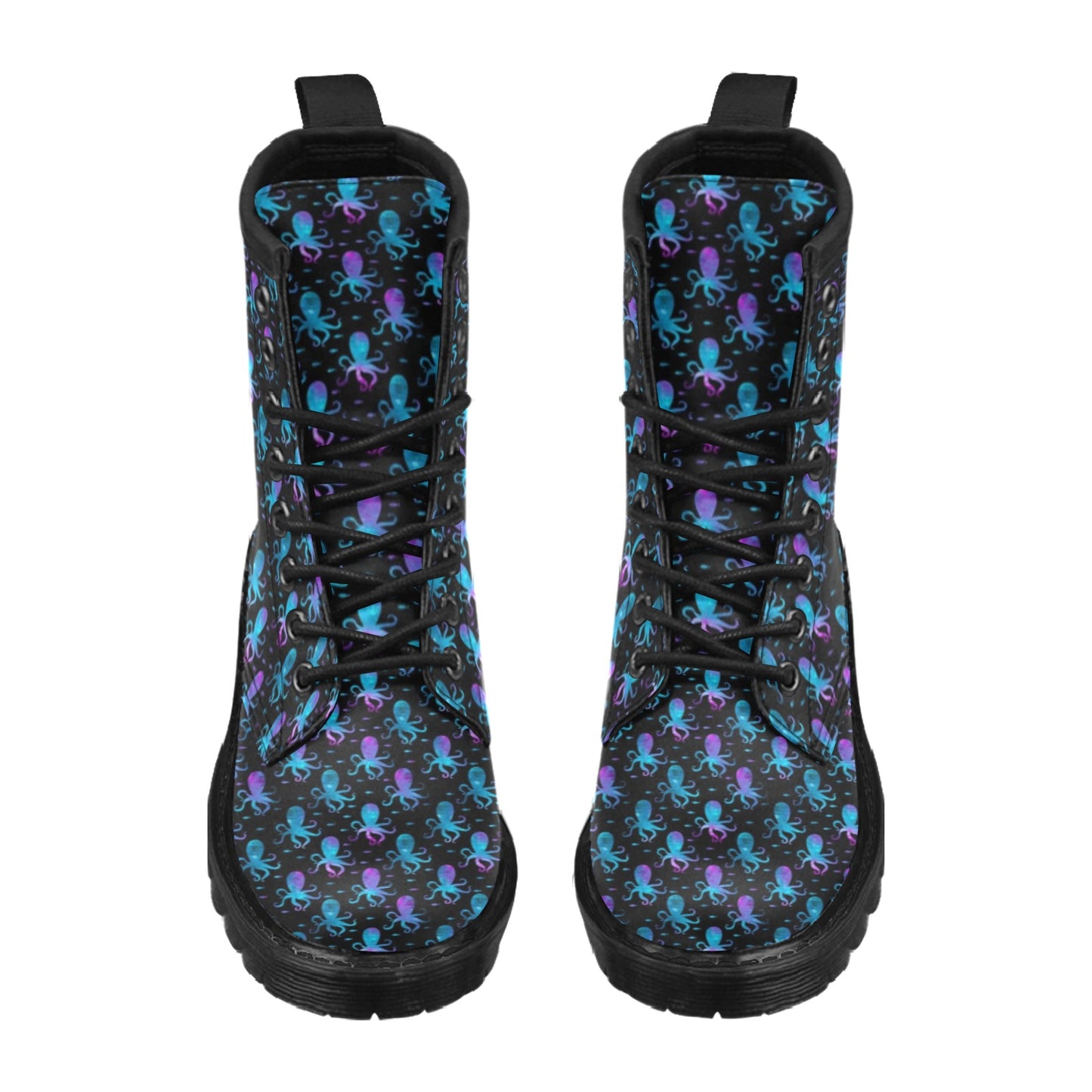 Octopus Blue Design Print Themed Women's Boots