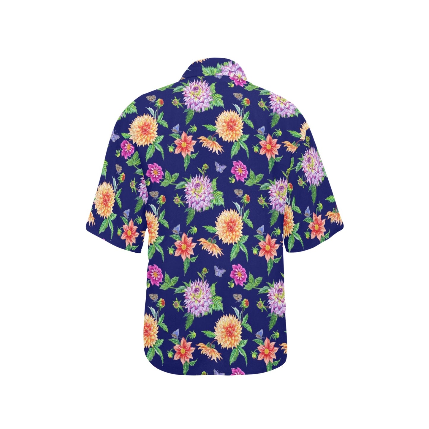 Dahlia Pattern Print Design DH010 Women's Hawaiian Shirt
