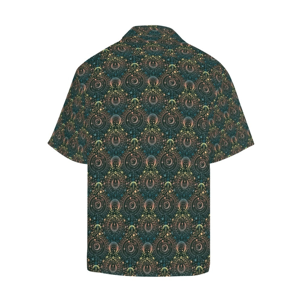 Sun Moon Print Design LKS307 Men's Hawaiian Shirt