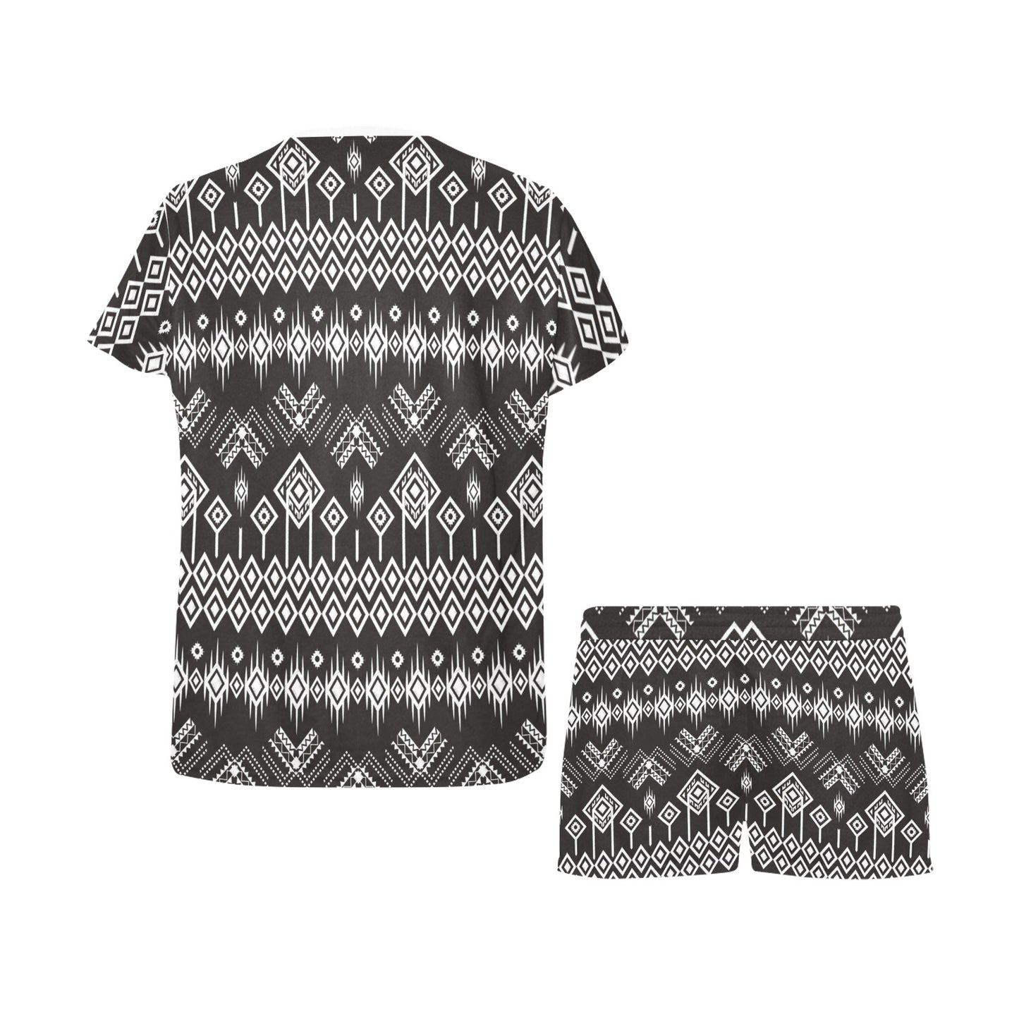 Tribal Pattern Print Design LKS304 Women's Short Pajama Set