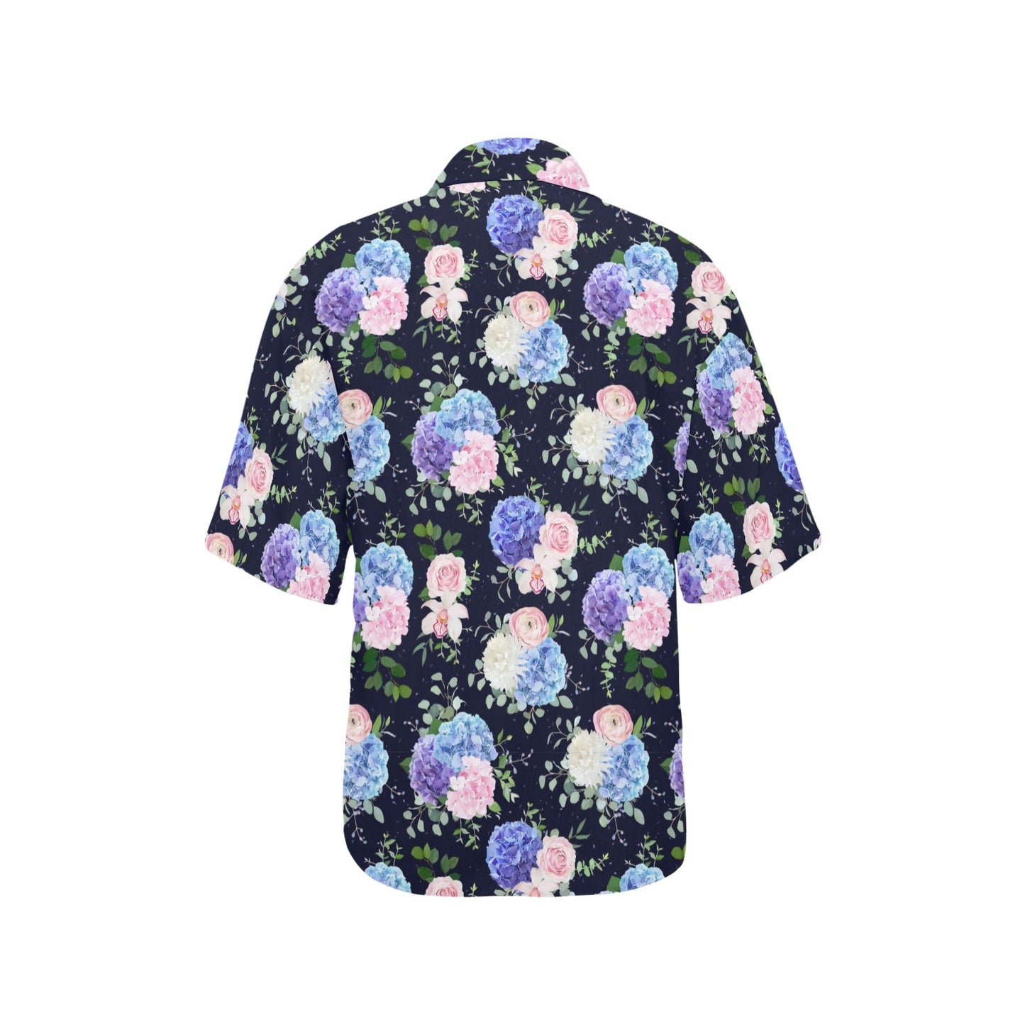 Hydrangea Pattern Print Design HD01 Women's Hawaiian Shirt