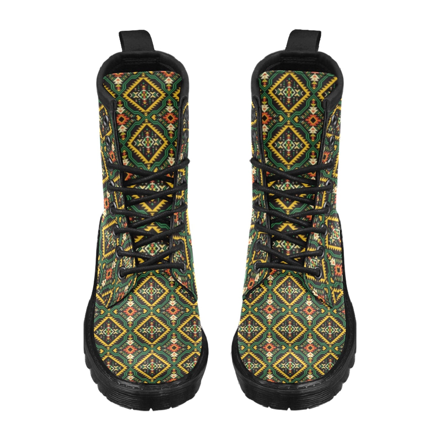 Kente Green Design African Print Women's Boots